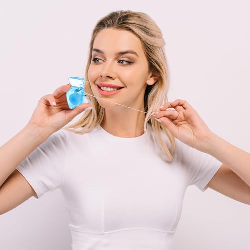 Mini Dental Floss Keychain Set - 50 Multicolor Tooth-Shaped Floss Picks, 16.4 Yards Each - Portable Oral Care for Travel & Gifts