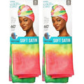KISS COLORS & CARE Soft Satin Wrap Scarf - Tie Dye, Fashionable Multi-Purpose, Premium Hair Scarf for Minimizing Frizz, Chic & Comfortable, Preventing Breakage & Securing a Variety of Hair Styles
