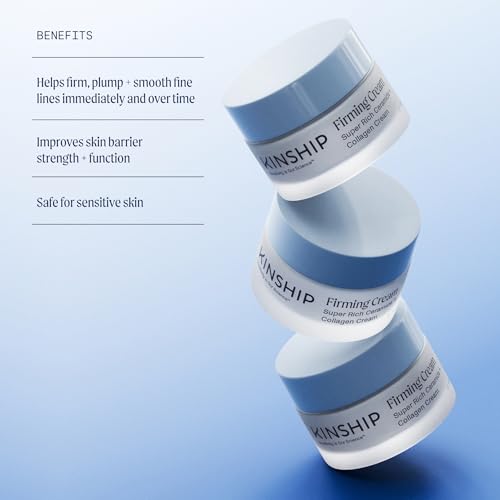 Kinship Super Rich Collagen + Ceramide Firming Cream | Anti Aging, Hydrating Face Moisturizer for Sensitive Skin | Wrinkle Cream - Smooth Fine Lines | Synthetic Fragrance-Free | Derm Approved, (1.7oz)