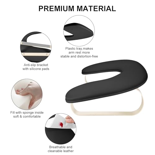 Manicure Arm Rest for Nails Tech, Adjustable U-Shaped Nail Hand Support with Aluminum Alloy Stand