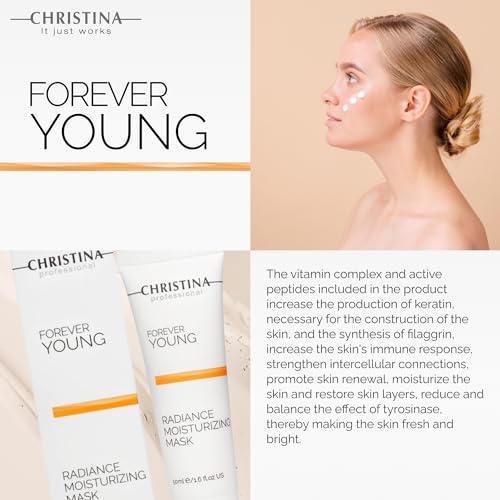 Christina Forever Young Radiance Moisturizing Facial Mask with Vitamin E | Anti-Aging Nourishing Face Masks Skincare | Skin Renewal Boost | Strengthens and Revitalizes Skin | For All Skin Types 50ml
