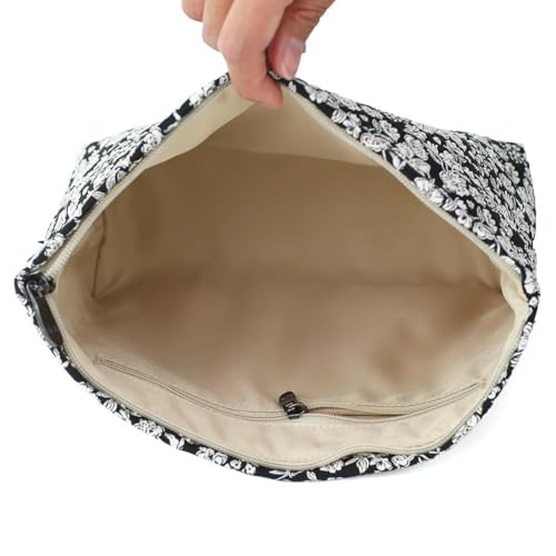 Floral Jacquard Makeup Bag - Large Capacity Cosmetic Pouch for Travel, Toiletry Organizer with Zipper, Perfect for Daily Use & Gifts, Stylish Make Up Organizer, Purses for Women Clearance