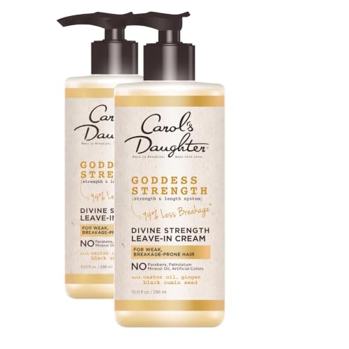 Leave-In Conditioner Cream for Curly Hair - Strengthening & Moisturizing - 10 Fl Oz Pack of 2 - Goddess Strength