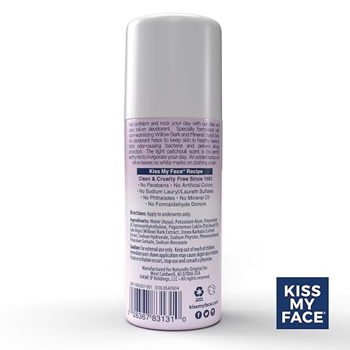 Vegan All-Day Deodorant with Mineral Salts - Patchouli Scent, 3 Fl Oz Pack of 3