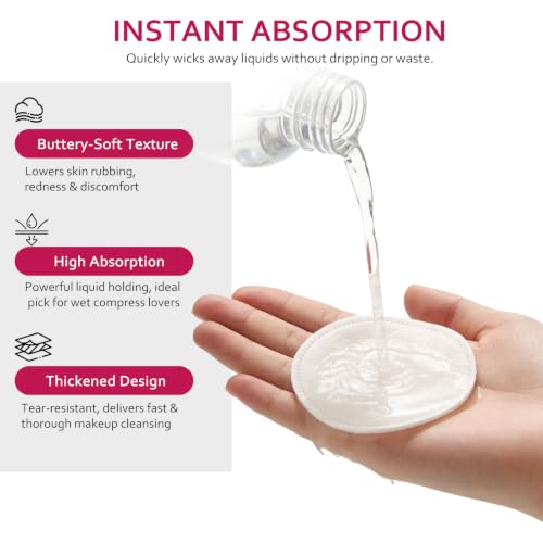Astraescly 2000-Count Bulk Cotton Rounds Pack of 20 - Soft Makeup Remover Pads