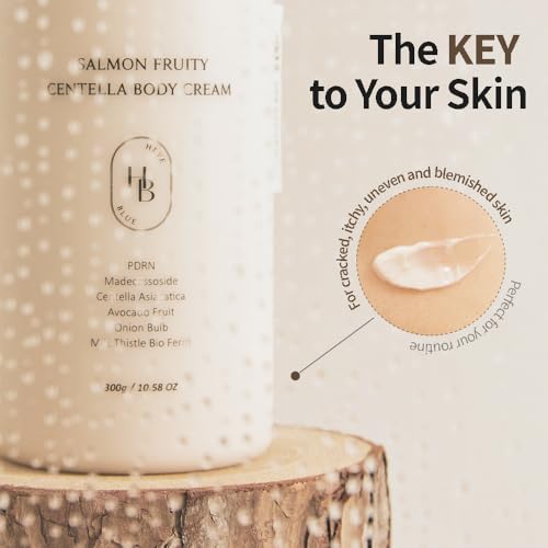 HEVEBLUE Salmon Fruity Centella Body Wash & Body Cream Duo - Complete Gift Set for Sensitive Skin