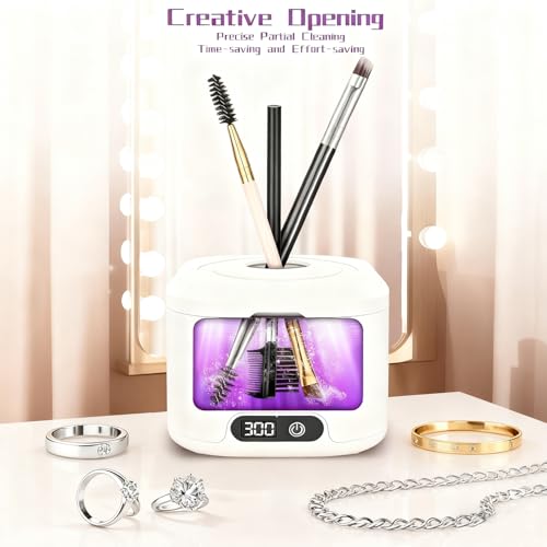 Pozlle Ultrasonic Retainer Cleaner Machine White-1 49kHz Dental & Oral Appliance Cleaner
