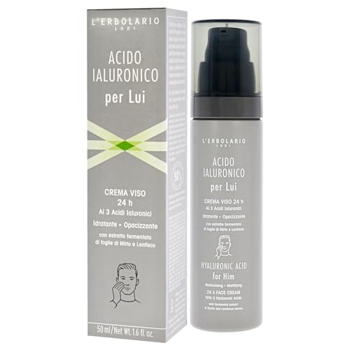 Lerbolario Hyaluronic Acid Moisturisin Mattifying Face Cream for Men - 1.6 oz Cream