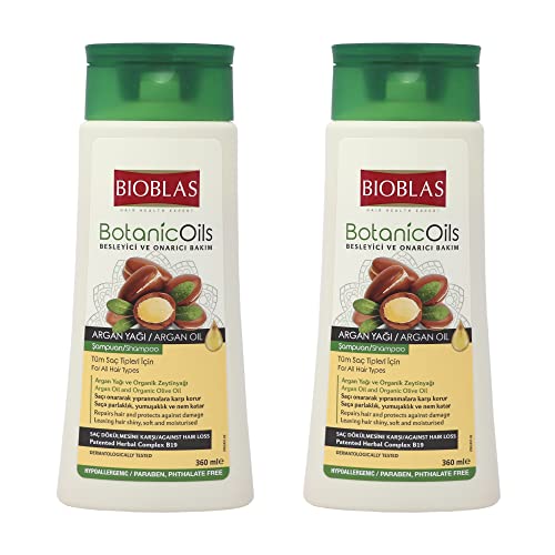 BIOBLAS Argan & Organic Olive Oil Shampoo 12oz Pack of 2 - Hydrating Repairing