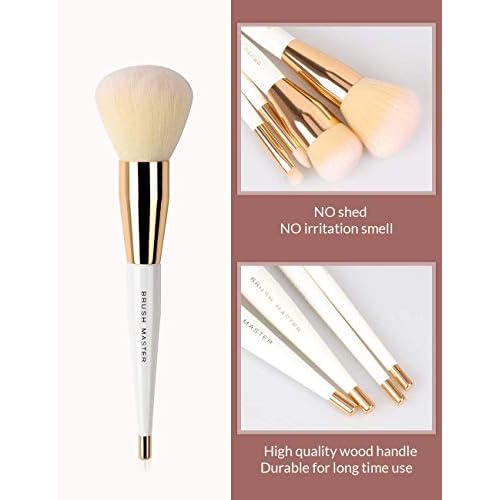 Makeup Brushes Set for Fan Brush Kabuki Foundation, Eyeshadow, Blush, Blending, Lip, Full Face Cosmetic Kit w/Brush Holder,11Pcs