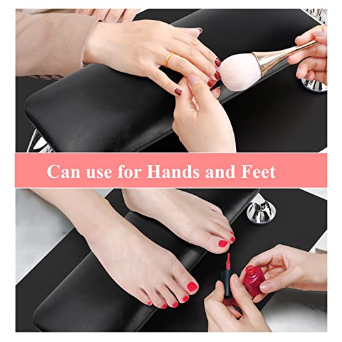 Black Nail Arm Rest for Acrylic Nails with Mat & Cushion - Nail Tech Hand Support