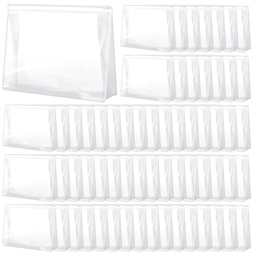 50 Pcs Clear Zipper Makeup Bags - Travel Cosmetic Storage 7.8 x 5.9 in