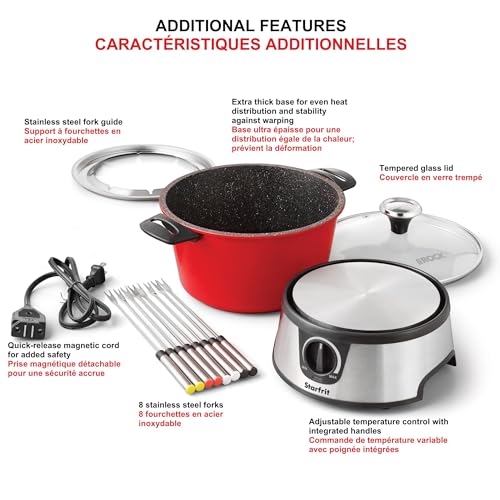 Electric Fondue Set 3L Non-Stick 13-Piece with Temperature Control