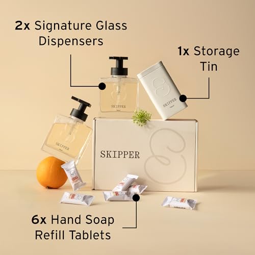 Tirtyl Hand Soap Duo Kit - 2 Glass Foaming Dispensers + 6 Tablet Refills - Compostable Packaging - Variety Fragrances - 48 fl oz total (makes 6x 8 fl oz bottles of soap)