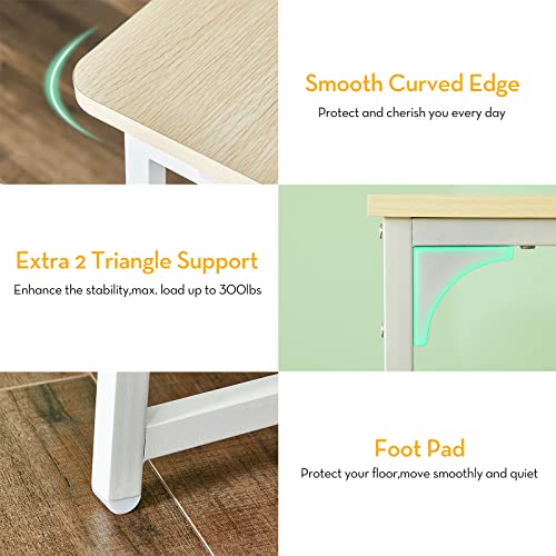 Large 39.4" Foldable Computer Desk for Small Spaces Beige - WOHOMO