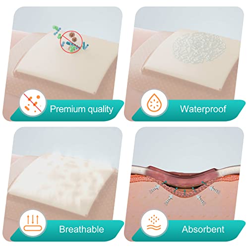 Silicone Foam Dressing with Border 4"x4" 10 Pack & Dimora 2 Packs 6oz 170g Hydrogel Wound Dressing Skin Repair Gel