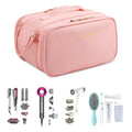 Tools Travel Bag for carrying hair dryer curling iron comb multi-layer hair accessories and tools with Dry Wet Depart Toiletries Travel Organizer(Pink)