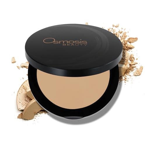 Osmosis Mineral Pressed Base Foundation, Lightweight Powder Makeup, Medium To Full Coverage, Matte Finish, 8 Shades