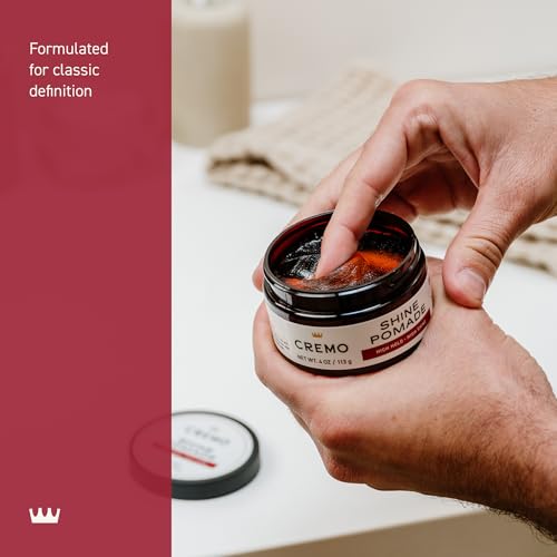 Cremo Hair Pomade for Men - Premium Barber Grade Pomade, High Hold & Shine, Hair Styling, 4 Oz