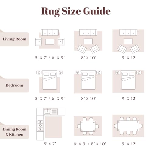 Beige 9x12 ft Washable Vintage Rug for Living Room - Homemate