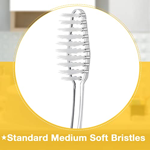 Bulk Disposable Toothbrushes Pack - Soft Bristles, Multi-Color Handles, Individually Wrapped for Travel & Hotels