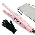 Pink Mini Flat Iron for Short Hair - 0.3 Inch Dual Voltage Hair Straightener & Curler