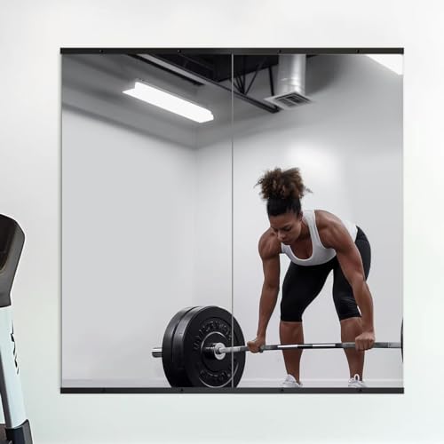 Delma 48''x24'' Frameless Full Body Gym Mirrors 2-Pack - Black Frame