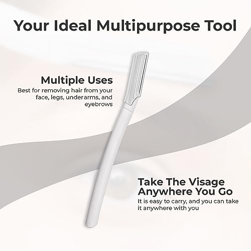 Visage Precision Facial Razors, Touch-up Dermaplaning Tool, Eyebrow Razor, Facial Hair/Peach Fuzz Removal, Face Shavers for Women and Men - 3 count