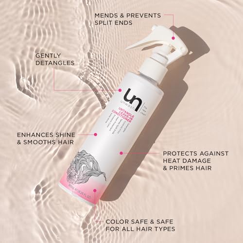 Unwash Leave-In Detangler Spray for Frizz Control & Heat Protection - 6.25 fl oz