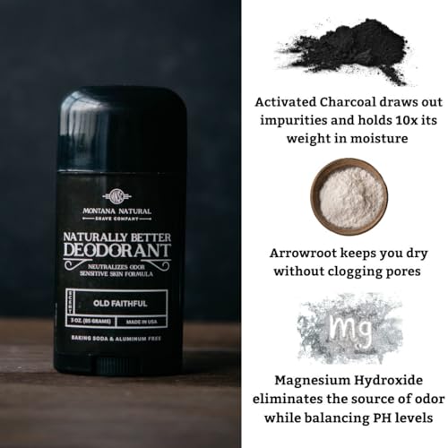 Old Faithful Natural Deodorant 3oz Pack of 2 Magnesium & Charcoal - Sensitive Skin
