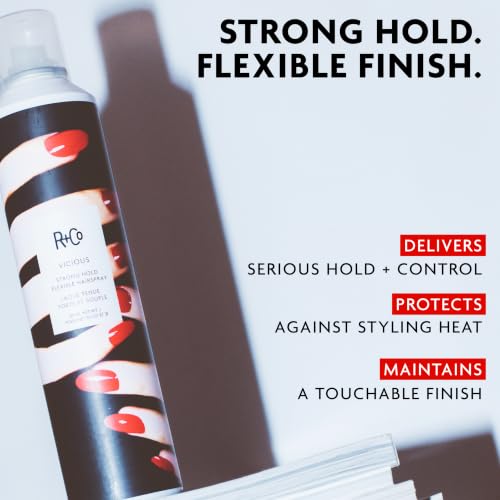 R+Co Vicious Strong Hold Flexible Hairspray 9oz Dark Waves Scent