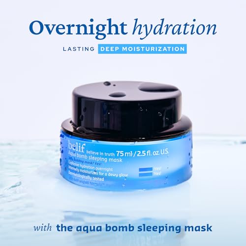 belif Overnight Skin Reset Duo - Aqua Bomb Sleeping Mask & Super Knights Multi Vitamin Mask with Niacinamide and Vitamin Complex for Intensive Hydration and Radiant Glow