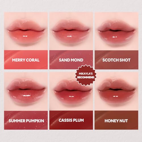 TIRTIR [*Mini Size Waterism Tinted Lip Gloss #07 Cassis Plum, 0.06 Fl Oz ? Kiss Ready Lipgloss, 12H Long Lasting Non Sticky Natural Tinted Glow Korean Multiuse Cheek and Lip Tint for Women gift