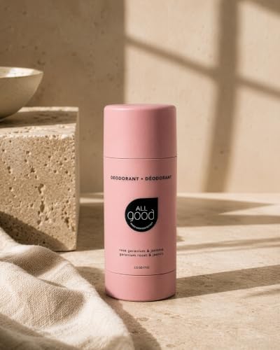 All Good Aluminum Free Deodorant Stick - Rose Geranium & Jasmine, 2-Pack - Natural, Vegan, Long-Lasting Odor Protection