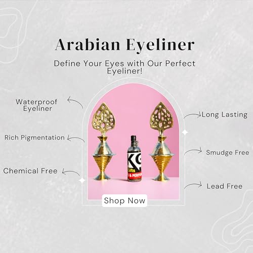 Natural Waterproof Eyeliner with Decorative Pot Holder - Organic, Smudgeproof, Unisex