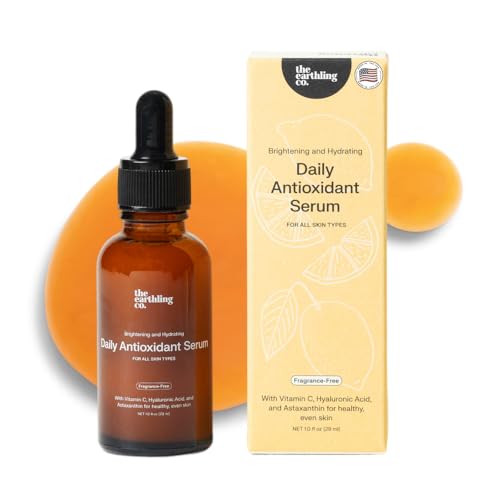 Vitamin C & Hyaluronic Acid Face Serum - Brightening, Hydrating Skin Care for Sensitive Skin - 1 fl oz