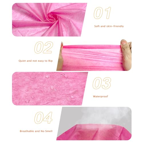 Pink Disposable Massage Table Sheets 31x71in Non-Woven Bed Cover for Spa & Salon
