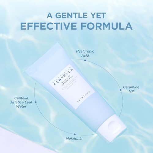 SKIN1004 Hyalu-CICA Sleeping Pack 3.38 fl.oz, 100ml Melatonin Hyaluronic Acid Centella Asiatica Extract Moist and Revitalization Multi Care Solutions