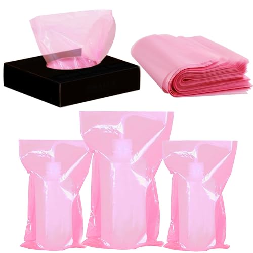 Disposable Pink Tattoo Bottle Bags 500PCS for 250/500ml Wash Bottles - Safe & Leakproof