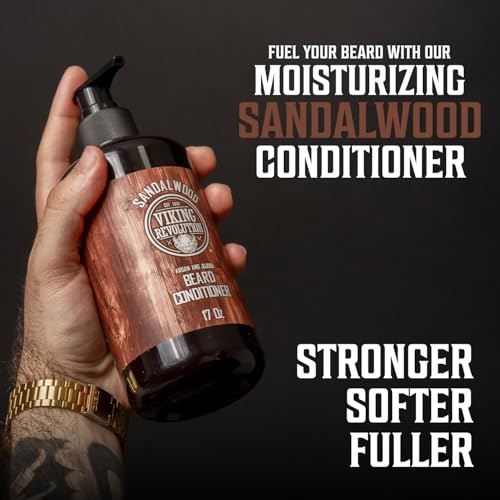 Viking Revolution Beard Wash & Conditioner Set - Sandalwood 17 oz - Pack of 2