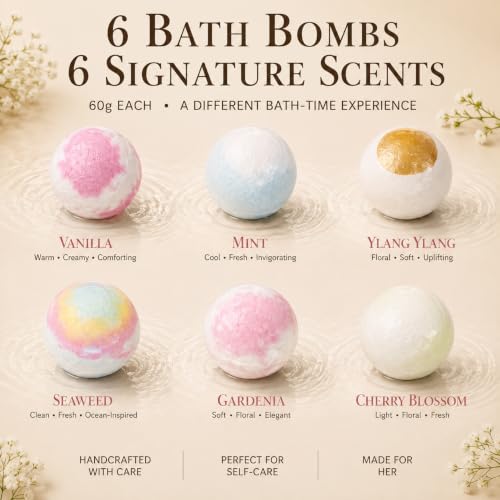 Luxury Bath Bombs & Spa Gift Set for Women - Self-Care Kit with Salts, Handmade Soap & Towel
