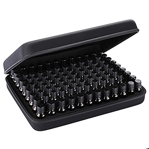 Hipiwe EVA Essential Oils Carrying Case - Holds 5ml, 10ml, 15ml Bottles - Black
