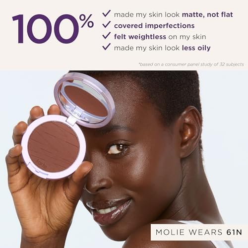 tarte face tape pressed powder ? Medium-Coverage Waterproof Powder with Hyaluronic Acid, Snow Mushroom & Peptides to Smooth & Set Makeup, Lightweight, Vegan & Cruelty Free