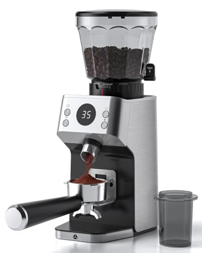 AAOBOSI Coffee Grinder 45 Grind Settings Anti-Static 40s Timer for Espresso & Brew