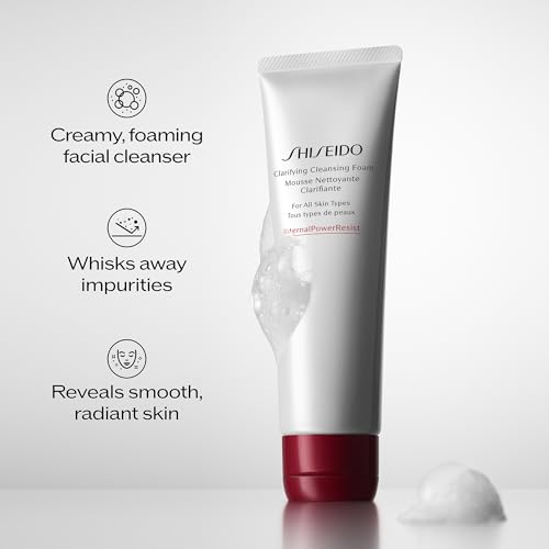 Shiseido Clarifying Cleansing Foam - 125mL for All Skin Types - Balances & Removes Impurities
