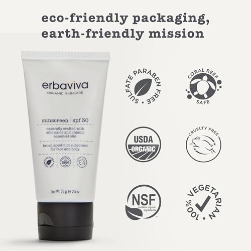 Mineral Sunscreen SPF 30 - Reef Safe, Hydrating, Organic Aloe & Oils 2.5 oz