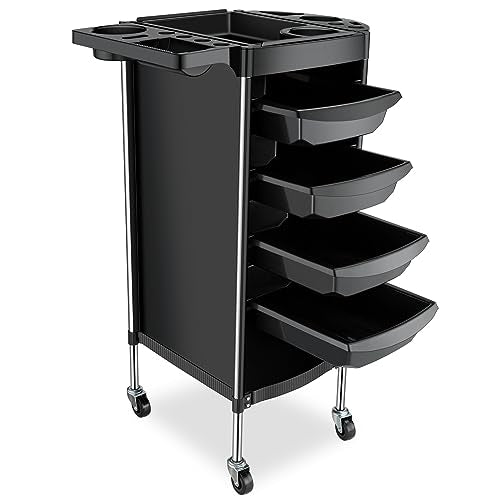 Salon Storage Cart with 6 Layers and Wheels - Hairdressing Trolley Organizer