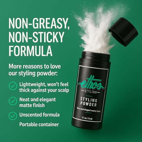 Ethos Styling Texture Powder for Men - Volumizing Matte Hair Powder, Strong Hold, 20g