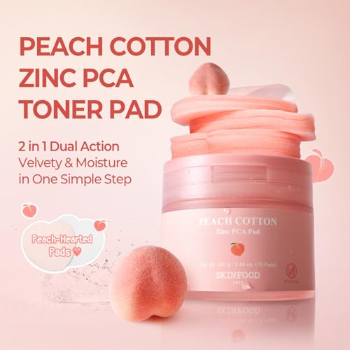 SKINFOOD Peach Matte & Pore Control Triple Set ? Oil-Control Essence, Tone-Up Cream & Zinc-PCA Peach Pads for Mattified, Hydrated, and Refreshed Skin