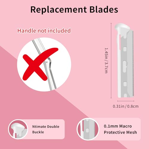 Replacement Blades Compatible with Tweezerman Facial Razor, 20 Count (Pack of 1)